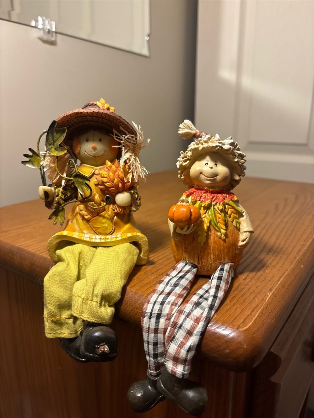 Autumn Harvest Fall Figurine Set - Yellow & Orange
